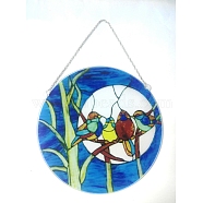 Acrylic Pendant Decorations, Window Hanging Suncatcher, 4 Birds with Dried Tree, Colorful, 150mm(HOUS-PW0001-02)