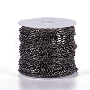 Iron Cable Chains, Unwelded, Oval, Popular for Jewelry Making, Important Decoration, Lead Free, Gunmetal, 3x2x0.6mm(X-CH-S041-B-LF)