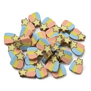 Handmade Polymer Clay Beads, No Hole, Star, Colorful, 9.5x7x2mm, about 3333pcs/500g(CLAY-P003-02)