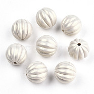 Spray Painted Acrylic Beads, Rubberized Style, Pumpkin, Pale Goldenrod, 17x16.5mm, Hole: 2mm, about 205pcs/500g(MACR-T037-04A)