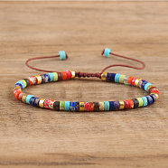 Natural & Synthetic Gemstone Beaded Braided Bracelets, Adjustable Women's Bracelets, (QH4784-1)