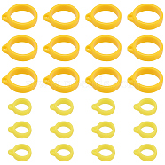 60Pcs 2 Style Silicone Pendant, for Electronic stylus & Lighter Making, Ring, Yellow, 29x13~24.5x7mm, Hole: 3mm, 30pcs/style(SIL-GF0001-43A)