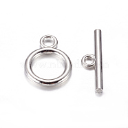 Alloy Toggle Clasps, Tibetan Style Jewelry Components, Cadmium Free & Lead Free, Platinum, Ring: 19x14mm, Bar: 2x22mm, Hole: 2.5mm(TIBE-E001-P)