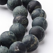 Frosted Round Natural Kambaba Jasper Bead Strands, 10mm, hole: 1mm, about 38~39pcs/strand, 15 inch(G-J346-30-10mm)