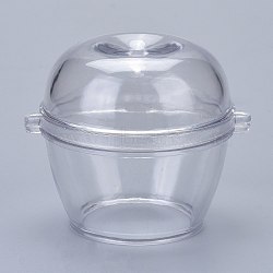 Plastic Candle Molds, for Candle Making Tools, Apple Shape, Clear, 81x70x67mm, Hole: 40mm, Inner Diameter: 61mm(DIY-I035-10)