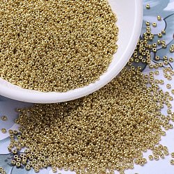 MIYUKI Round Rocailles Beads, Japanese Seed Beads, 11/0, (RR4202) Duracoat Galvanized Gold, 2x1.3mm, Hole: 0.8mm, about 1111pcs/10g(X-SEED-G007-RR4202)