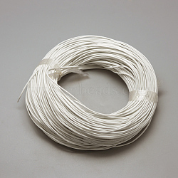 Spray Painted Cowhide Leather Cords, White, 1.5mm, about 100yards/bundle(WL-R001-1.5mm-08)