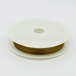 Tiger Tail Wire, Nylon-coated Stainless Steel, Goldenrod, 0.38mm, 50m/roll(X-L0.38mm07)