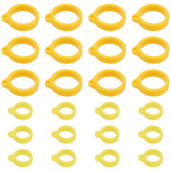 60Pcs 2 Style Silicone Pendant, for Electronic stylus & Lighter Making, Ring, Yellow, 29x13~24.5x7mm, Hole: 3mm, 30pcs/style(SIL-GF0001-43A)