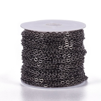 Iron Cable Chains, Unwelded, Oval, Popular for Jewelry Making, Important Decoration, Lead Free, Gunmetal, 3x2x0.6mm