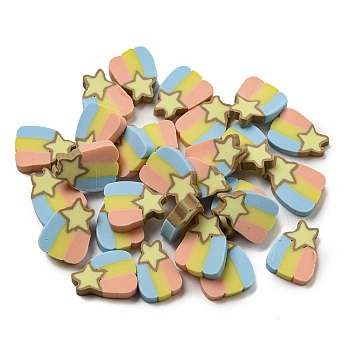 Handmade Polymer Clay Beads, No Hole, Star, Colorful, 9.5x7x2mm, about 3333pcs/500g