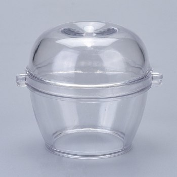 Plastic Candle Molds, for Candle Making Tools, Apple Shape, Clear, 81x70x67mm, Hole: 40mm, Inner Diameter: 61mm