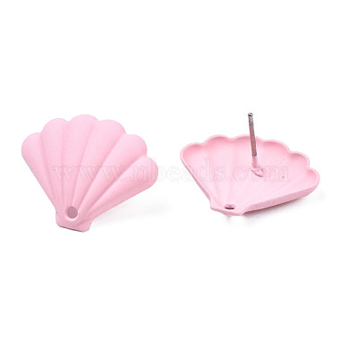 Pink Fan Iron Stud Earring Findings