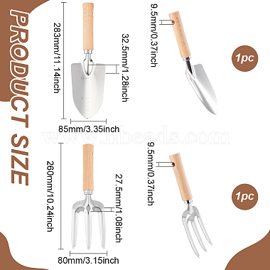 FINGERINSPIRE 2Pcs 2 Styles 430 Stainless Steel Shovels(TOOL-FG0001-25)-2