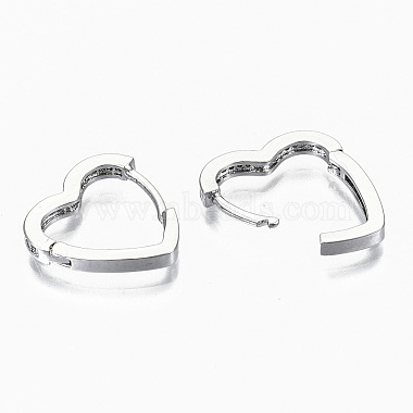 Boucles d'oreilles huggie huggie en laiton micro pave clair(EJEW-S201-233P-NR)-5