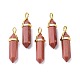 Synthetic Goldstone Pointed Pendants(G-G025-01G-35)-1