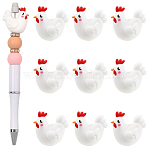 8Pcs Independence Day Theme Silicone Beads, White, Chick, 28.5x18x26mm, Hole: 3mm(SIL-YW0002-39)