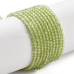 Natural Peridot Beads Strands, Round, Faceted, Grade A, 2~2.5mm, Hole: 0.7mm, about 240pcs/strand, 15.35''(39cm)(X-G-B107-A06-01A)