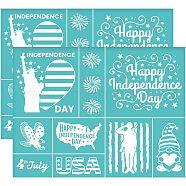 Self-Adhesive Silk Screen Printing Stencil, for Painting on Wood, DIY Decoration T-Shirt Fabric, Turquoise, Independence Day Theme Pattern, 280x220mm(DIY-WH0338-095)