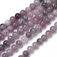 Natural Lepidolite/Purple Mica Beads Strands, Round, 10mm, Hole: 1.2mm, about 40pcs/strand, 15.7 inch(40cm)(G-G770-04A-10mm)