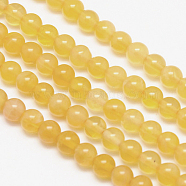 Natural Honey Calcite Round Beads Strands, Gold, 4mm, Hole: 1mm, about 100pcs/strand, 15.7 inch(G-N0081-4mm-12)