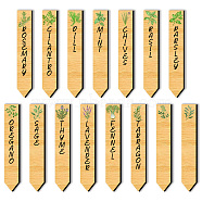 15Pcs 15 Style Wood Plant Labels, for Seed Potting, Herbs, Flowers, Vegetables, 152.4x25.4x3mm, 1pc/style(WOOD-WH0501-001)