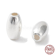 925 Sterling Silver Bead, Rice, Silver, 5.5x3mm, Hole: 1mm(STER-H106-03B-S)