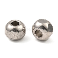 Non-Tarnish 304 Stainless Steel European Beads, Large Hole Beads, Rondelle, Stainless Steel Color, 10x8mm, Hole: 4mm(STAS-D061-01P)