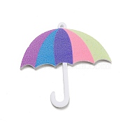 Acrylic Pendants, Umbrella, Colorful, 41x44x2mm, Hole: 1.6mm(OACR-I009-03)