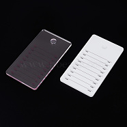 2Pcs 2 Colors Acrylic False Eyelashes Display Board, Faux Eyelash Extention Storage Card, with Reference Number 7~15mm, Mixed Color, 13.2x7.25x0.5cm, 1pc/color(AJEW-GO0001-31)