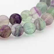 Natural Rainbow Fluorite Round Bead Strands, 10mm, Hole: 1mm; about 40pcs/strand, 15.7inches(G-P070-31-10mm)