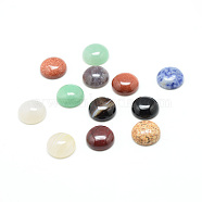 Natural & Synthetic Gemstone Cabochons, Mixed Style, Half Round, Mixed Color, 6x3mm(X-G-T020-6mm-M)