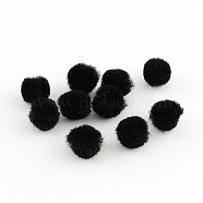 DIY Doll Craft Pom Pom Yarn Pom Pom Balls, Black, 10mm, about 2000pcs/bag(AJEW-S006-10mm-09)