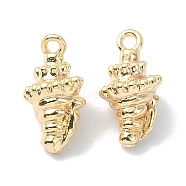 Brass Charms, Conch Charm, Real 18K Gold Plated, 13.5x7x7mm, Hole: 1.5mm(KK-A194-16G)