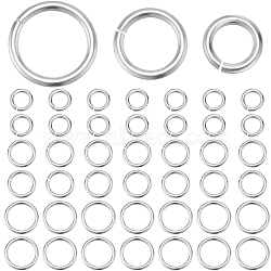 60Pcs 3 Styles 925 Sterling Silver Open Jump Rings, Round Rings, Silver, 21 Gauge, 4~6x0.7mm, Inner Diameter: 2~4mm, 20pcs/style(STER-BBC0006-20)