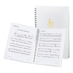 Plastic Piano Sheet Folder, Binder Music Holder, Spiral Notebook Binder Organizer, Rectangle, Musical Note Pattern, 320x240x18mm, 20 sheets(40 pages)/book(AJEW-WH0248-188A)