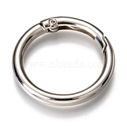 Zinc Alloy Spring Gate Rings, O Rings, Platinum, 33x4mm, Inner Diameter: 26mm(X-PALLOY-C100-01P-05)