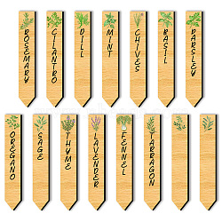 15Pcs 15 Style Wood Plant Labels, for Seed Potting, Herbs, Flowers, Vegetables, 152.4x25.4x3mm, 1pc/style(WOOD-WH0501-001)