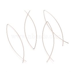 Minimalist Personality Street Tourism Jewelry, Ion Plating(IP) 304 Stainless Steel Earrings, Handmade Contracted Earrings, Hypoallergenic Earrings, Fish, Rose Gold, 60x15mm, Pin: 0.7mm(EJEW-L237-01RG)