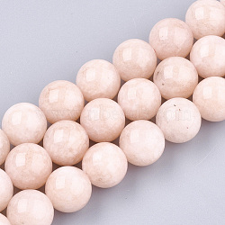 Natural Morganite Beads Strands, Round, Dyed, 12mm, Hole: 1.2mm, about 33pcs/strand, 15.1 inch(G-T108-31D)