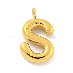 Ion Plating(IP) 304 Stainless Steel Pendants, Letter Charm, Golden, Letter S, 17x10x3mm, Hole: 2mm(STAS-C102-15G-S)