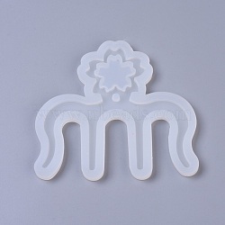 Music Book Clip Silicone Molds, Resin Casting Molds, For UV Resin, Epoxy Resin Jewelry Making, Sakura Comb, White, 100x109x6.5mm(DIY-WH0146-45B)