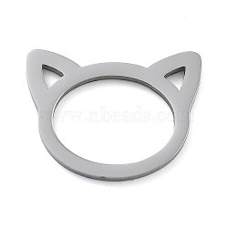 304 Stainless Steel Pendants, Laser Cut, Cat Head Charm, Anti-Tarnish, Stainless Steel Color, 15x19x1mm, Hole: 1x1.5mm and 13x10mm(STAS-I327-02P-05)