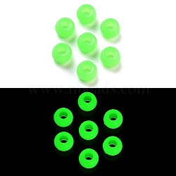 Luminous Acrylic Beads, Glow in the Dark, Round, Sea Green, 9x6mm, Hole: 4mm, about 1851pcs/500g(OACR-S138-01F)