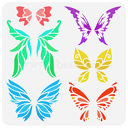 PET Hollow Out Drawing Painting Stencils, for DIY Scrapbook, Photo Album, Wing Pattern, 30x30cm(DIY-WH0391-0045)