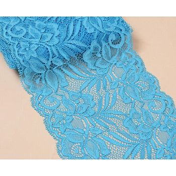 Lace Trim, Polyester Ribbon for Jewelry Making, Teal, 5-7/8 inch(150mm)