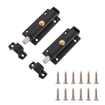 304 Stainless Steel Spring Locks Set, with Screws, Electrophoresis Black, 13.5~82.5x30~31.5x16~21mm, Hole: 3.5~4mm