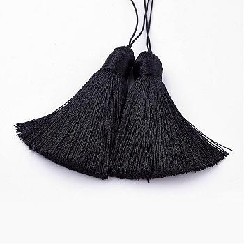Nylon Tassels Big Pendant Decorations, Black, 154mm