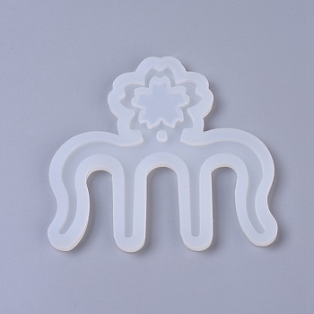 Music Book Clip Silicone Molds, Resin Casting Molds, For UV Resin, Epoxy Resin Jewelry Making, Sakura Comb, White, 100x109x6.5mm