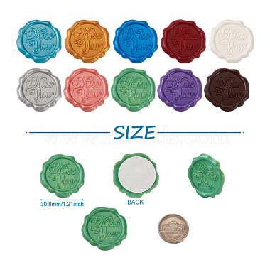 20 pièces autocollants de sceau de cire adhésifs 10 couleurs(DIY-TA0003-48)-3